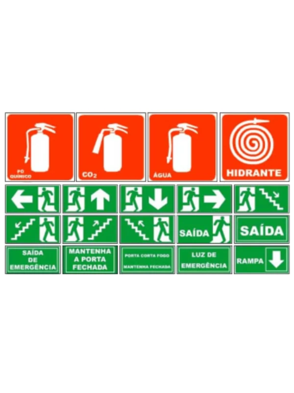 Placas de Sinalização para prevenção de Incêndios